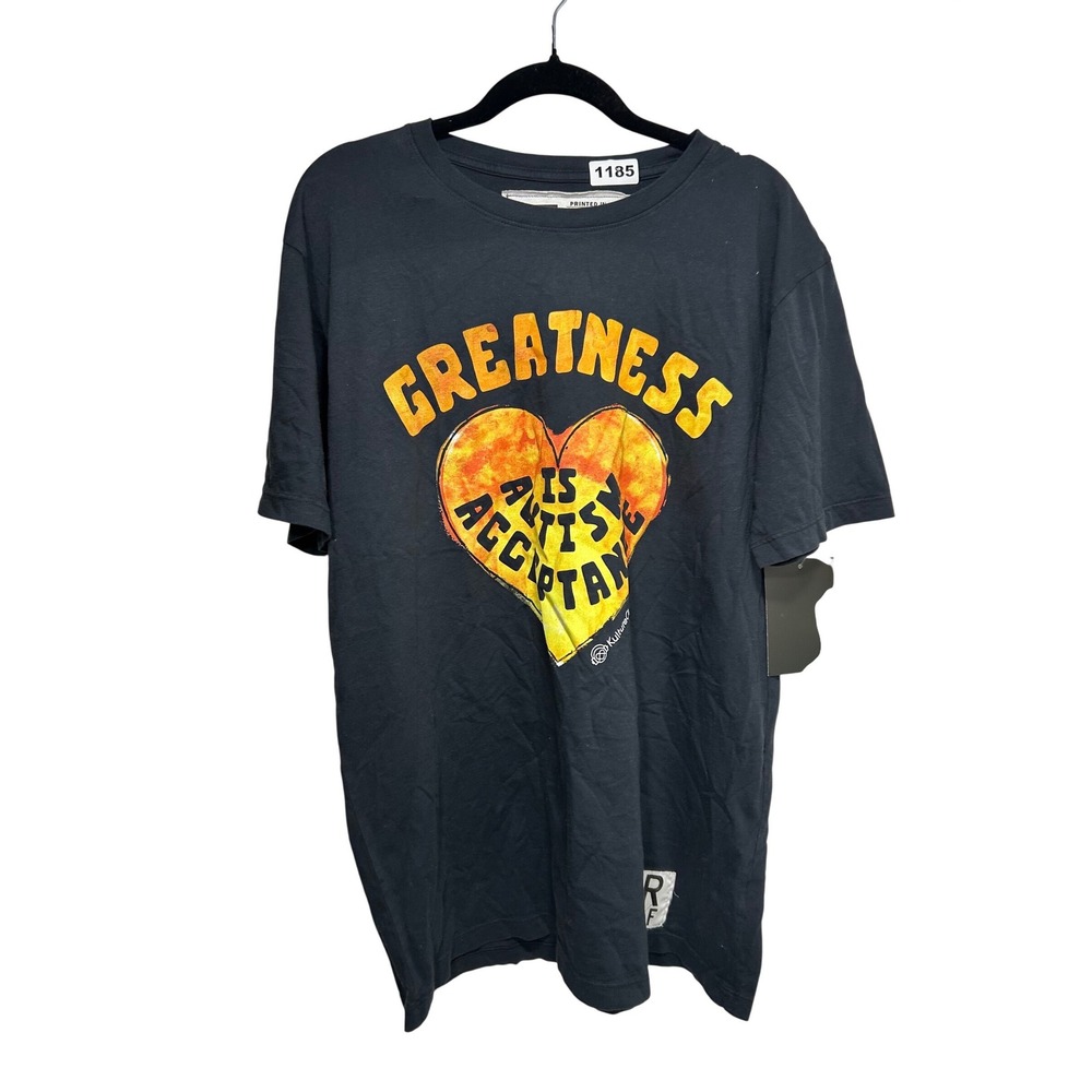 Roots of Fight Greatness Is Autism Acceptance T-Shirt Black Large KultureCity